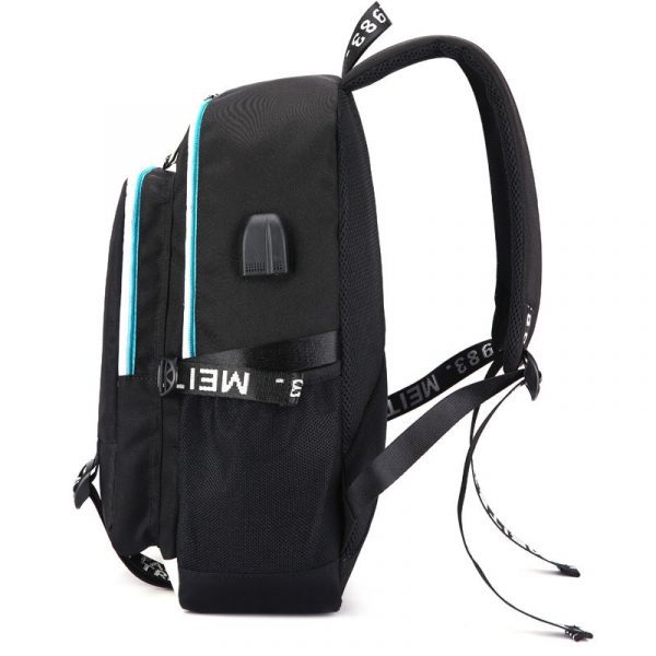 Anime Backpack Attack on Titan Cartoon Rucksack School Bags for Unisex USB Fashion Port Headphone