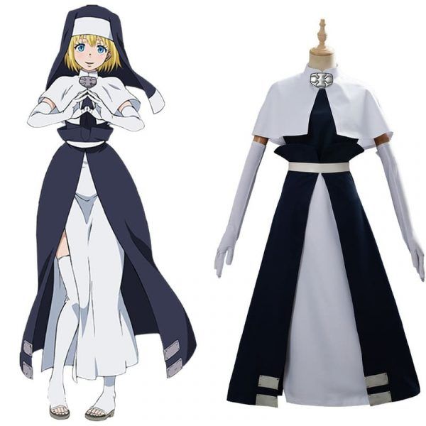Anime Fire Force Cosplay Iris Nun Cosplay Costume Dress Suit Fireman Team Uniform