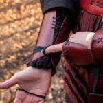 Medieval Renaissance Leather Bracer Gauntlet Viking Archer Samurai Arm Armor Glove Cuff Larp Costume