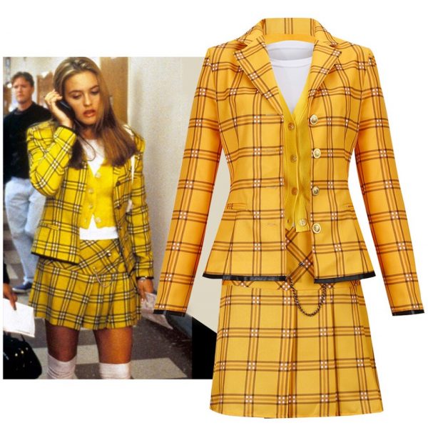 Film Clueless Cher Horowitz Dress Suit School College Uniform