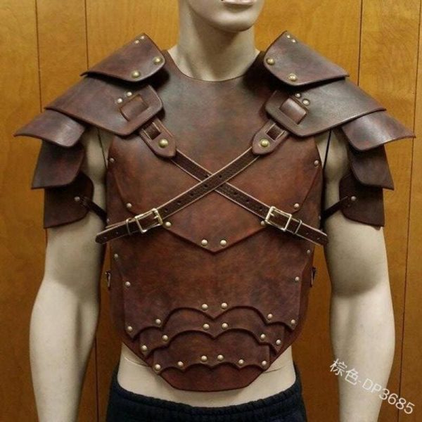 Men Medieval Vintage Costume Armor Cosplay Accessory Gothic Warrior Knight Shoulder
