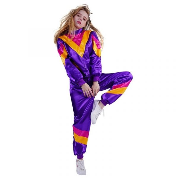 Funny Purple Hippie Fancy Dress Up 70’s 80’s Disco Costumes