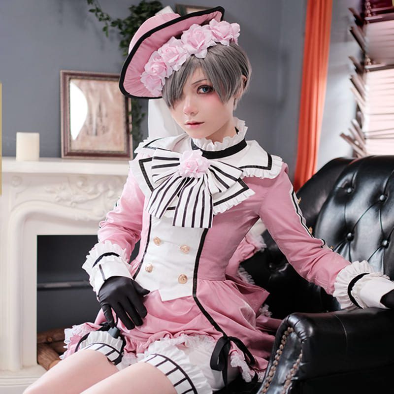chinese dress ladies 4PCS Anime Black Butler Ciel Phantomhive Halloween Carnival Cosplay Costume  Lovely Girl Apron JK Dress Lolita Skirts : Amazon.nl: Fashion main image 1