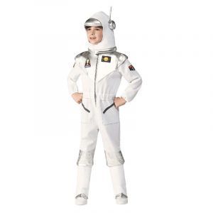 Kids Astronaut Jumpsuit with Helmet Fancy Cosmonaut Cosplay Costume