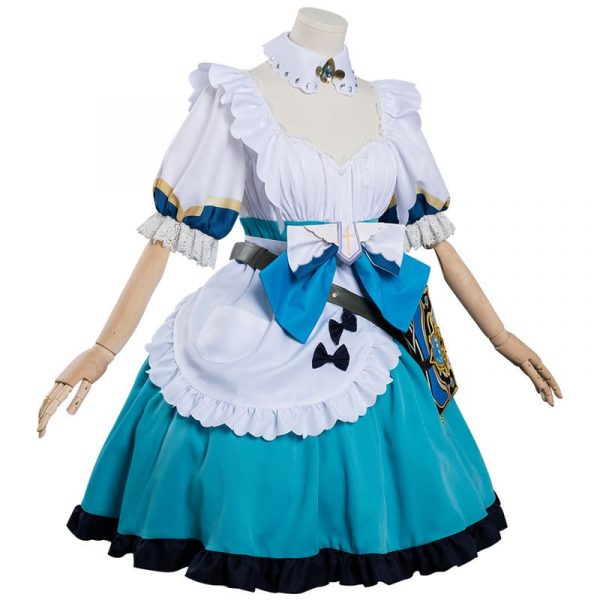 Genshin Impact Barbara Cosplay Costume Maid Dress