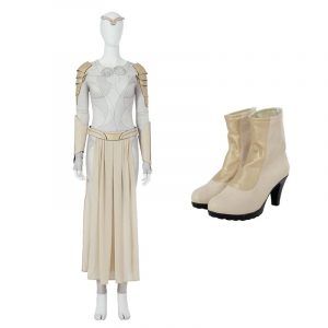Thena Battle Uniform Halloween Eternal Superhero Jumpsuit With Shoes
