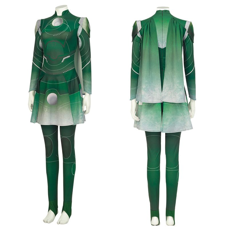 Fancy Halloween Sersi Green Performance Uniform Eternal Superhero Cosplay Costume
