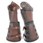 Steampunk Samurai Leather Bracer Long Glove Viking Wrist Guard Cuff Medieval Armor