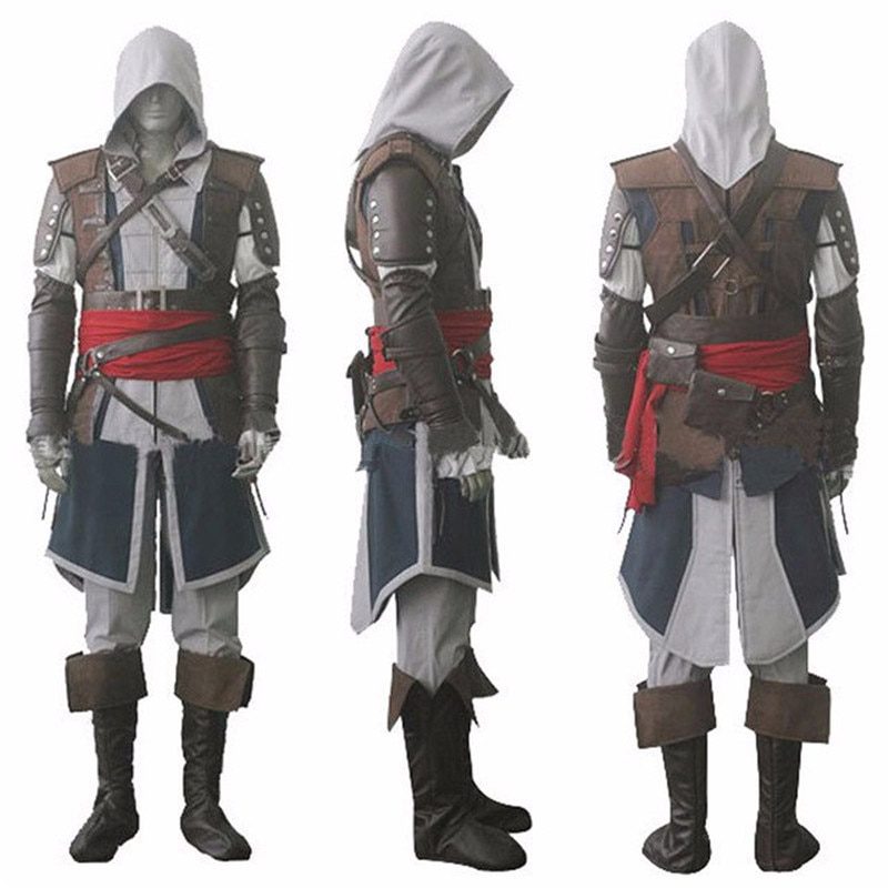 Assassins Cosplay Edward Costume Creed Black Flag Kenway Men Women Custom Size