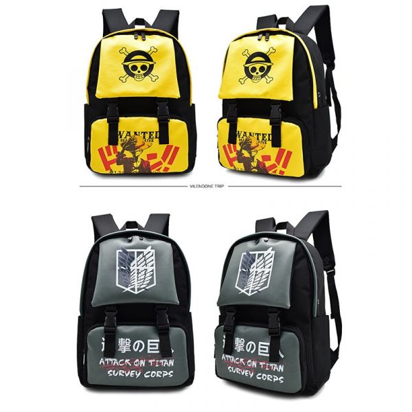 Anime Backpack Waterproof Backpack Attack on Titan Cartoon Bagpack Nylon Fashion Bag