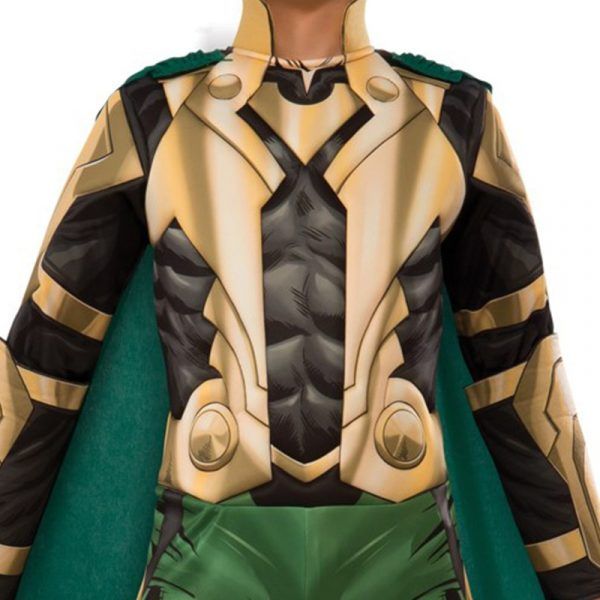 Fancy Boys Loki cosplay costume With Horns Halloween kids superhero jumpsuit