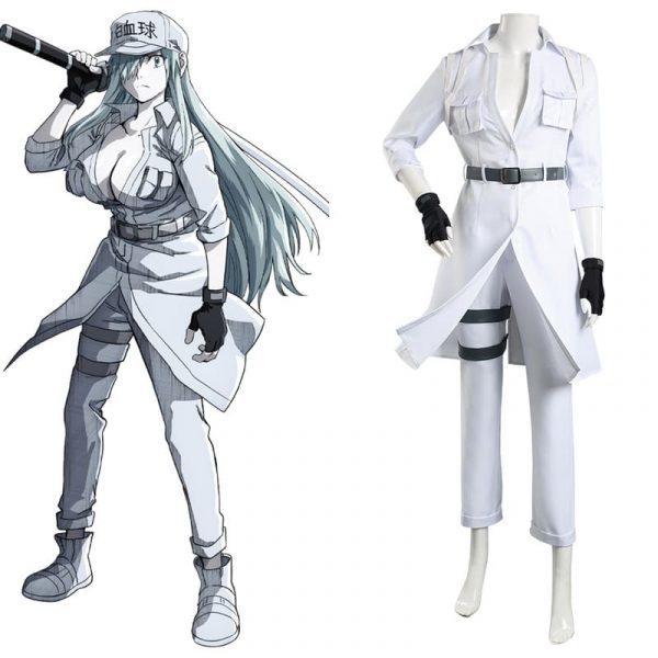 Cells At Work Cosplay Code Black Costume White Blood Cell Coat Pants Outfits