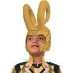 Fancy Boys Loki cosplay costume With Horns Halloween kids superhero jumpsuit
