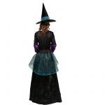 Fancy Dress Up for Adult Women Halloween Witch Dresses Black Wizard Costumes