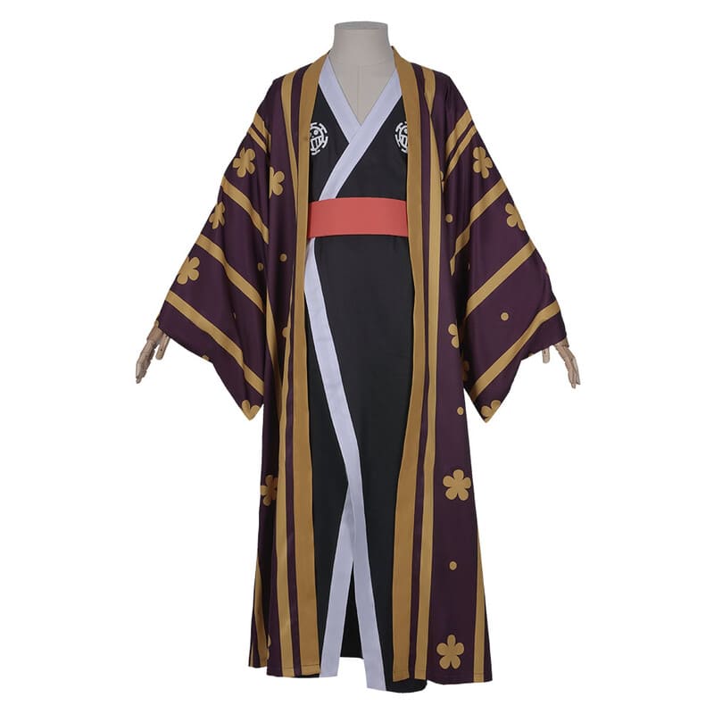 One Piece Trafalgar D Water Law Cosplay Costume Outfit Adult Kimono