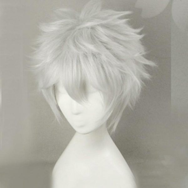 Hunter x Hunter Killua Zoldyck Wig Short Men Silver Shaggy Cosplay Wig