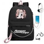 BPZMD Anime Danganronpa Backpack USB Port Monokuma School Bag
