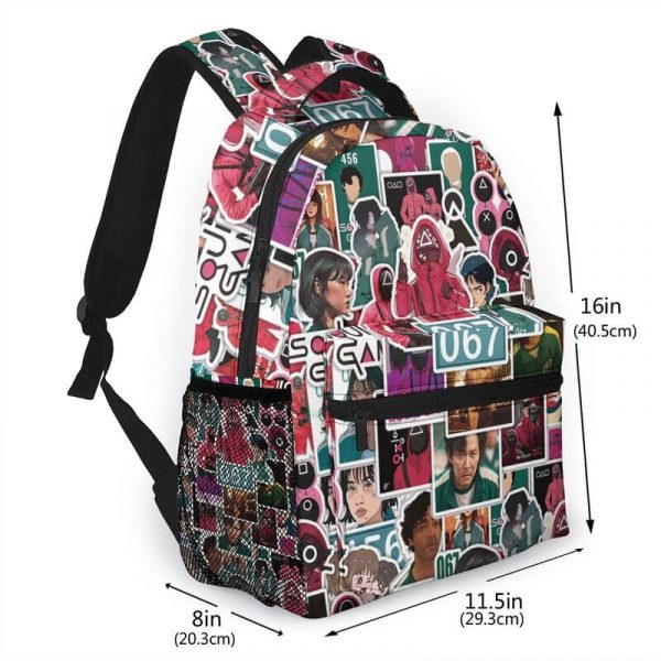 Noisydesigns Squid Game Women Large Capacity Schoolbag