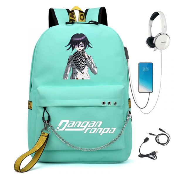 BPZMD Anime Danganronpa Backpack USB Port Monokuma School Bag