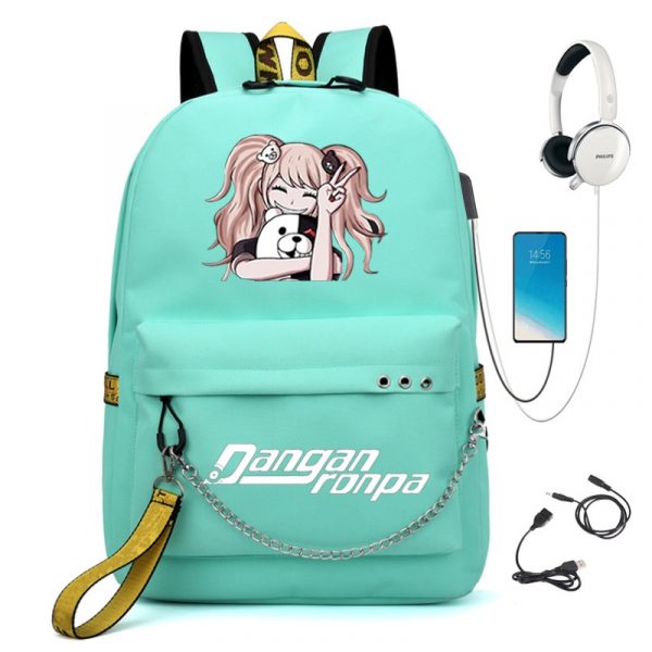 BPZMD Anime Danganronpa Backpack USB Port Monokuma School Bag