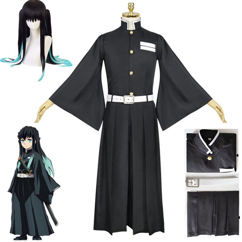 Tokitou Muichirou Cosplay Demon Slayer Kimetsu no Yaiba Costume with Wig and Shoes