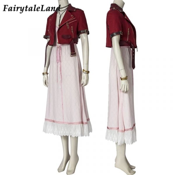 Adult Aerith Gainsborough Costume Cosplay Final Fantasy Remake Women Dress