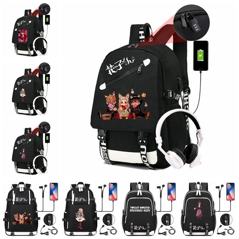 Anime Toilet-Bound Hanako Kun Pattern Backpack Bookbag High Capacity Travel Bag