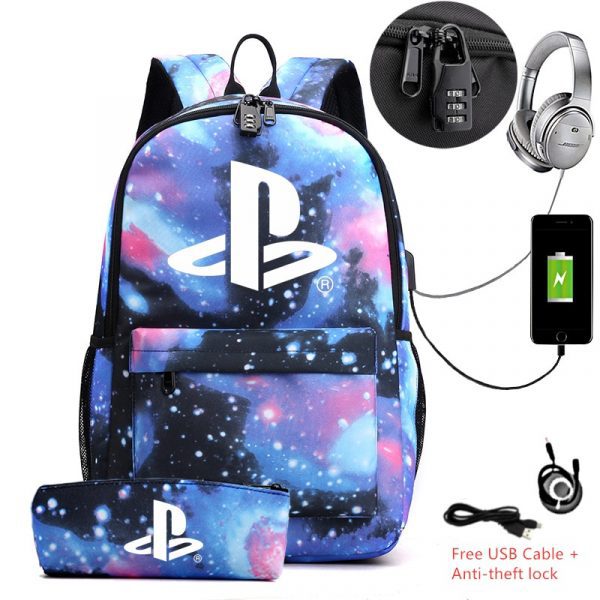 2 Pcs/lot Canvas Backpack With Pencil Case School Bag For Teenagers