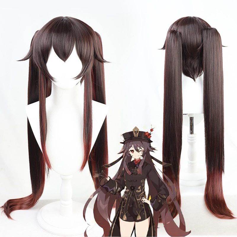 Game Genshin Impact Hutao Cosplay Wig Hu Tao Hair Wigs With Wig Cap
