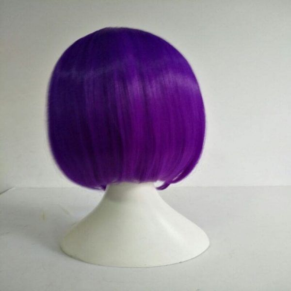 Anime Raven 35cm Bob Purple Short Perucas Cosplay Wigs