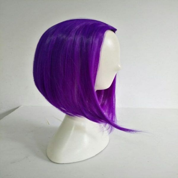 Anime Raven 35cm Bob Purple Short Perucas Cosplay Wigs