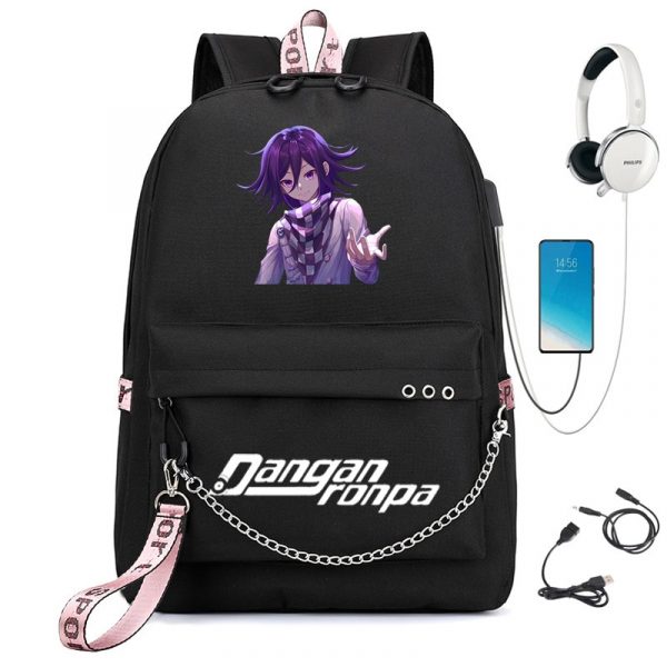 BPZMD Anime Danganronpa Backpack USB Port Monokuma School Bag