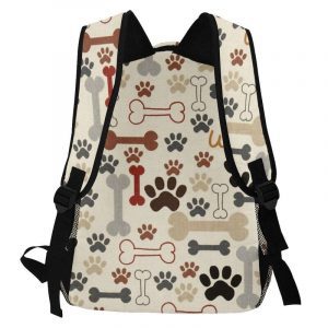 Noisydesigns Backpack Dog Paw And Bones Prints School Bag