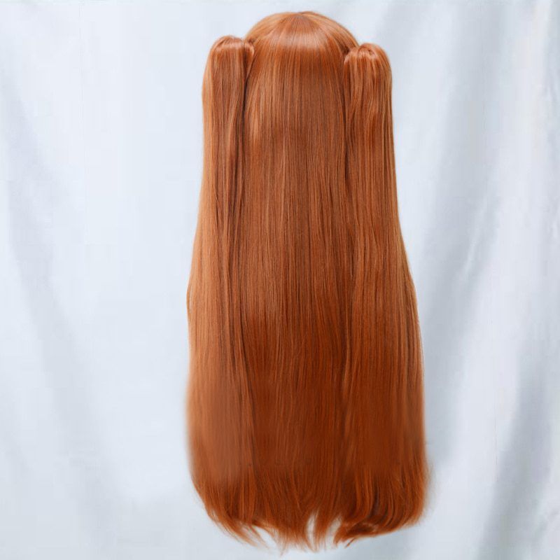 EVA Asuka Langley Soryu Wig Long Orange Heat Resistant Synthetic Hair Cosplay Wig