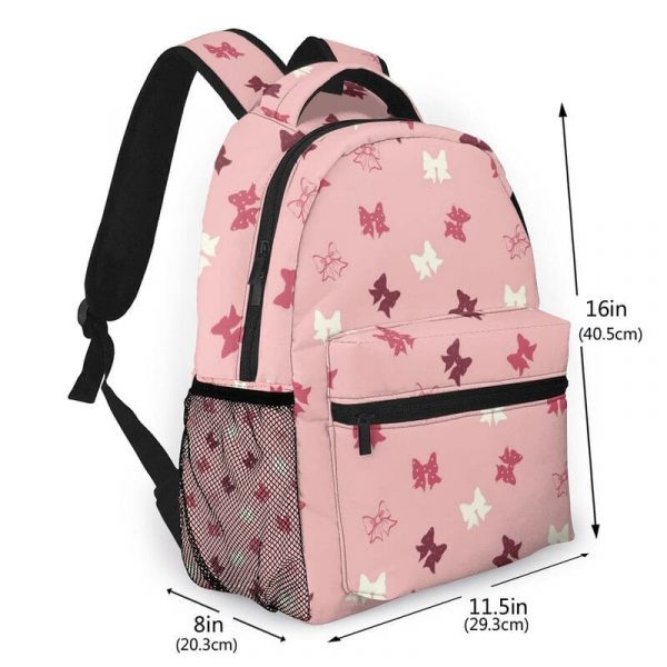 Noisydesigns Cute Women Backpack Student Schoolbag Bow Pattern Large Capacity Travel Bagpack