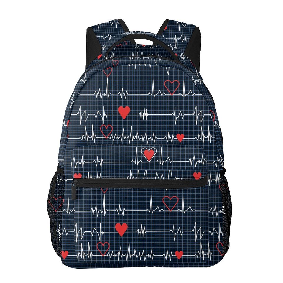 Noisydesigns Nurse Heart Shoulder Strap School Bag For Teenagers Girls