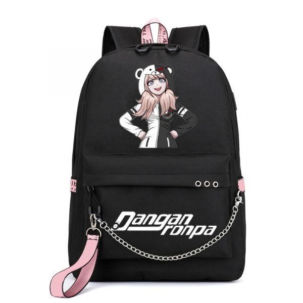 BPZMD Anime Danganronpa Backpack USB Port Monokuma School Bag