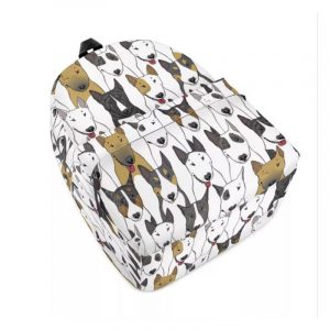 Women Bull Terrier Backpack Canvas Female Shoulder Bag Cartoon Bulldog All-over Printing Mochila Travel Backpack