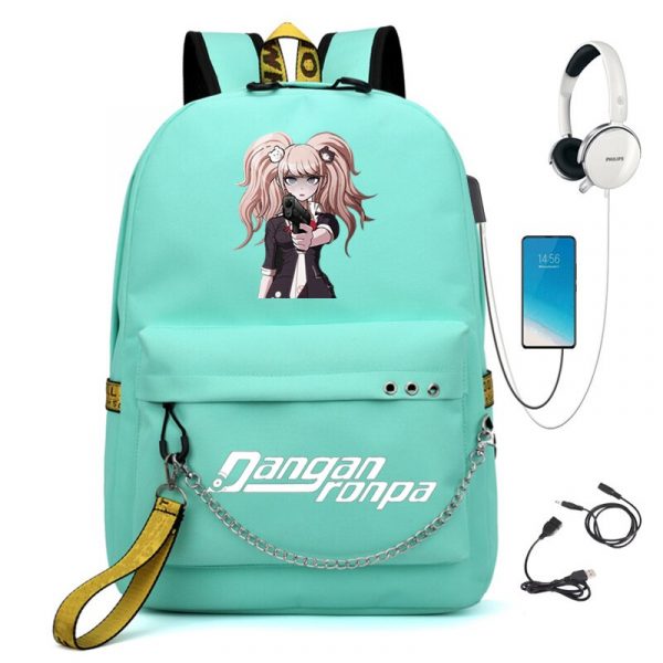 BPZMD Anime Danganronpa Backpack USB Port Monokuma School Bag