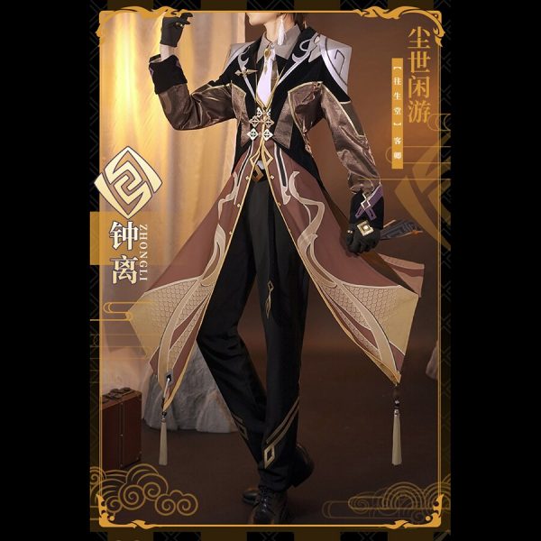 Quality Anime Genshin Impact Zhongli Game Suit Uniform Costume