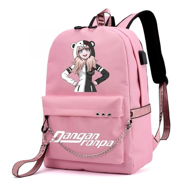 BPZMD Anime Danganronpa Backpack USB Port Monokuma School Bag