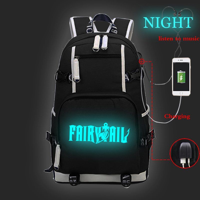 Luminous Backpack USB Charging Large Capacity Bagpack Unisex School Bags