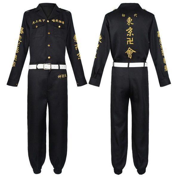 Tokyo Revengers Cosplay Ken Ryuguji Tokyo Manji Gang Black Uniform with Wig