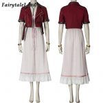 Adult Aerith Gainsborough Costume Cosplay Final Fantasy Remake Women Dress