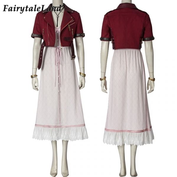 Adult Aerith Gainsborough Costume Cosplay Final Fantasy Remake Women Dress