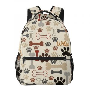Noisydesigns Backpack Dog Paw And Bones Prints School Bag