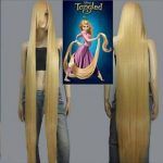 Tangled Princess Movie Rapunzel Cosplay Wig 150cm Golden Long Straight Hair Wigs