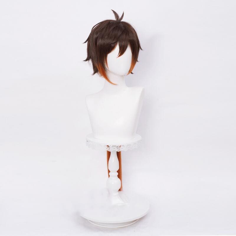 Genshin Impact Zhongli Cosplay 90cm Long Christmas Brown Orange Wig