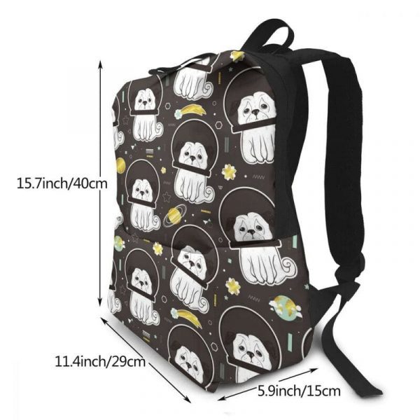 Noisydesigns Fashion Backpack Space Dog Print Student Schoolbag Women Black Book Bag