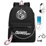 BPZMD Anime Danganronpa Backpack USB Port Monokuma School Bag